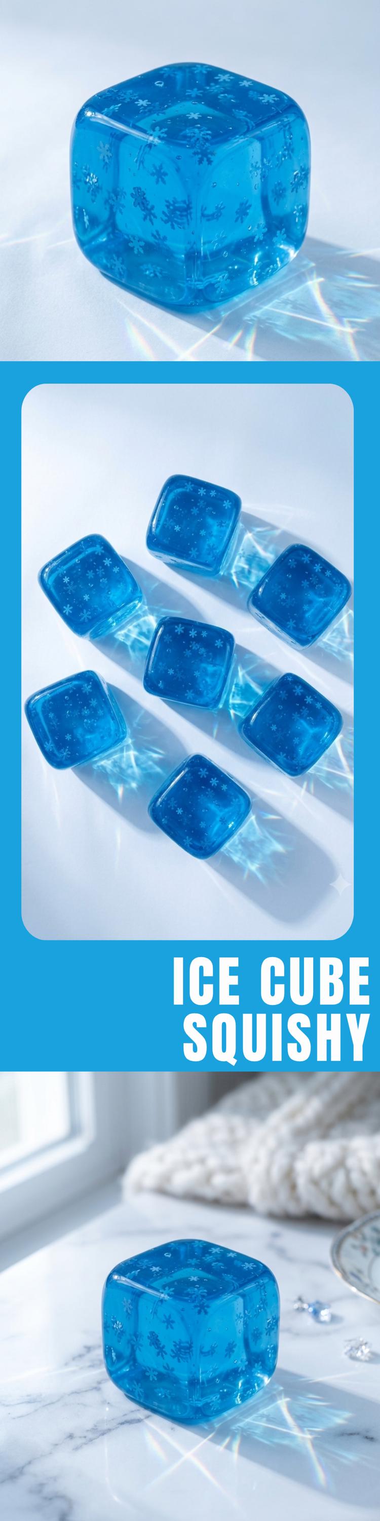 Ice Cube Squishy Transparent Stressabbau Spielzeug TikTok Viral Quetsch Fidget Toy Tägliches Anti-Stress Sensorisches Geschenk für Teenager Beruhigungsspielzeug bei Anxiet