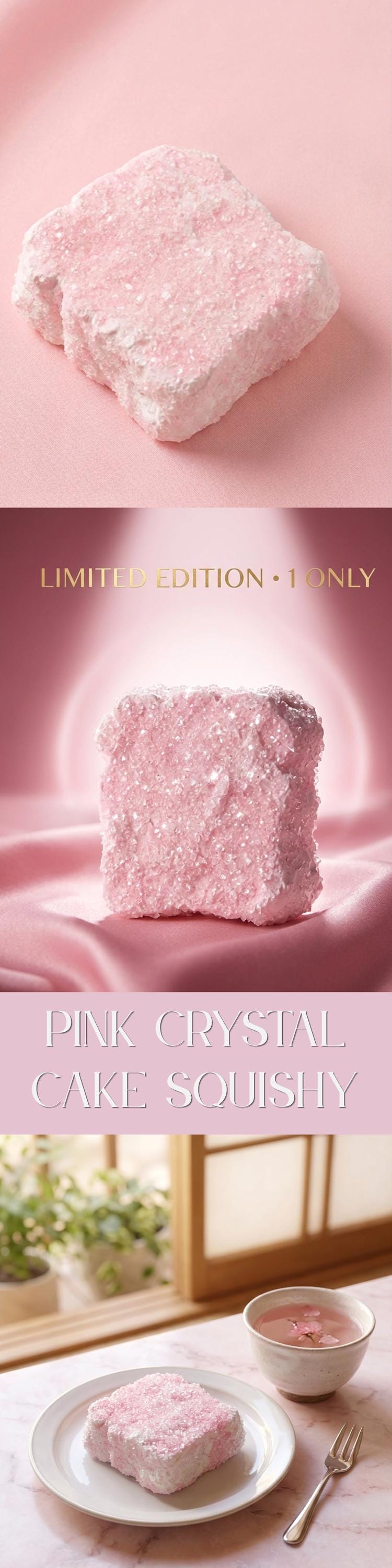 Crystal Sparkly Pink Square Cake Squishy