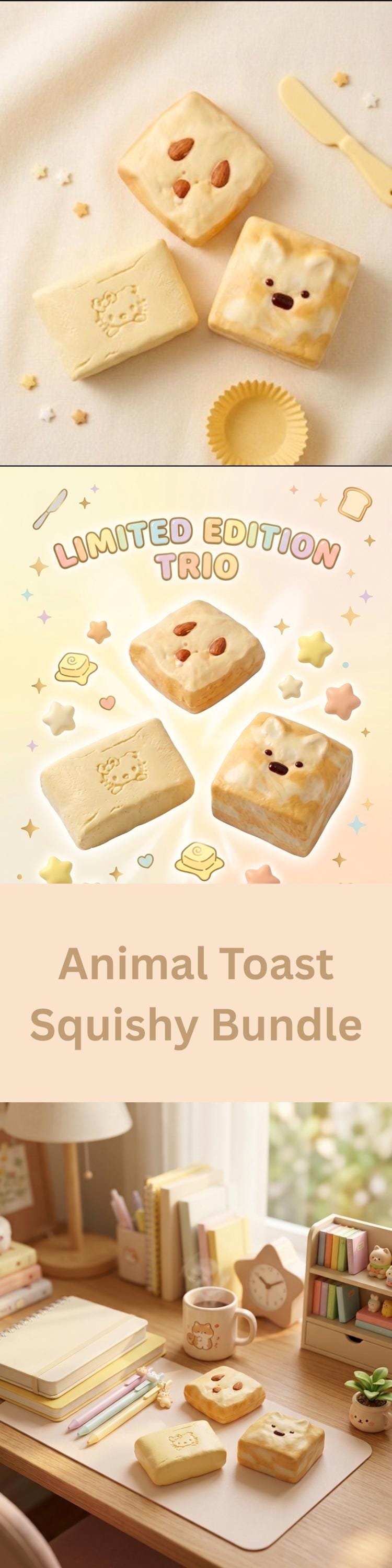 Toast Squishy Bundle Trio
