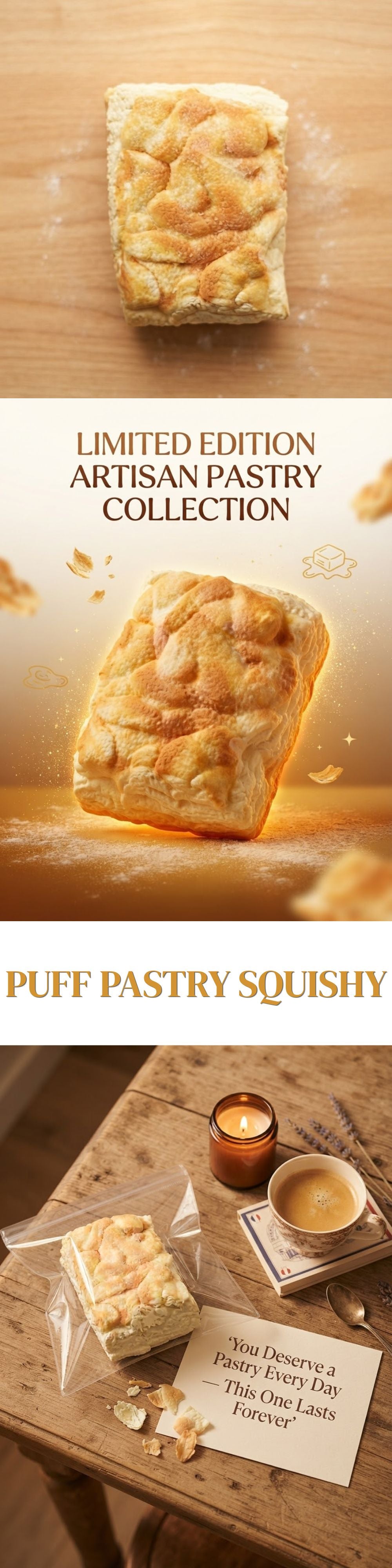 Puff Bread Pastry Squishy