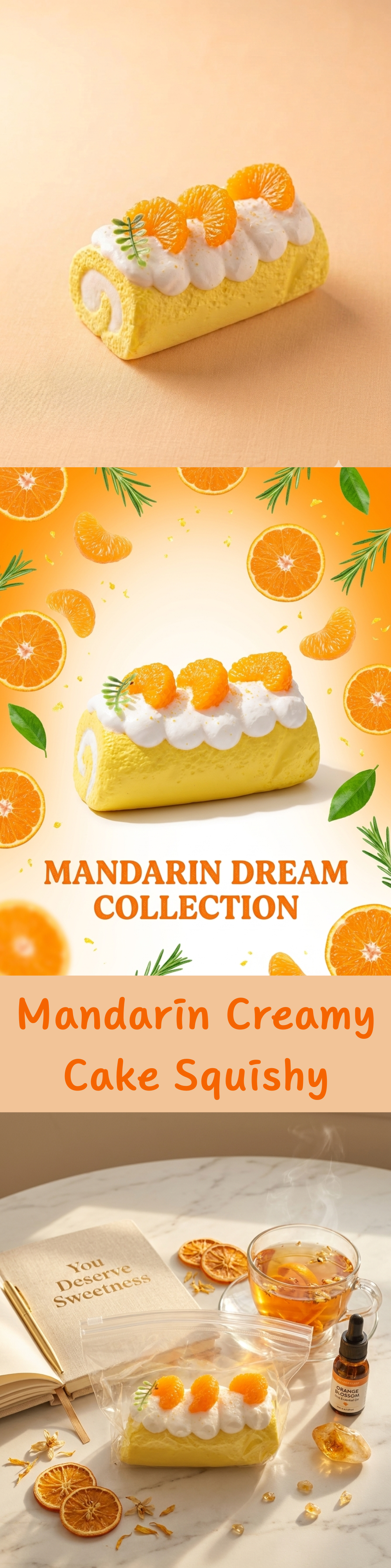 Mandarin Creamy Cake Squishy