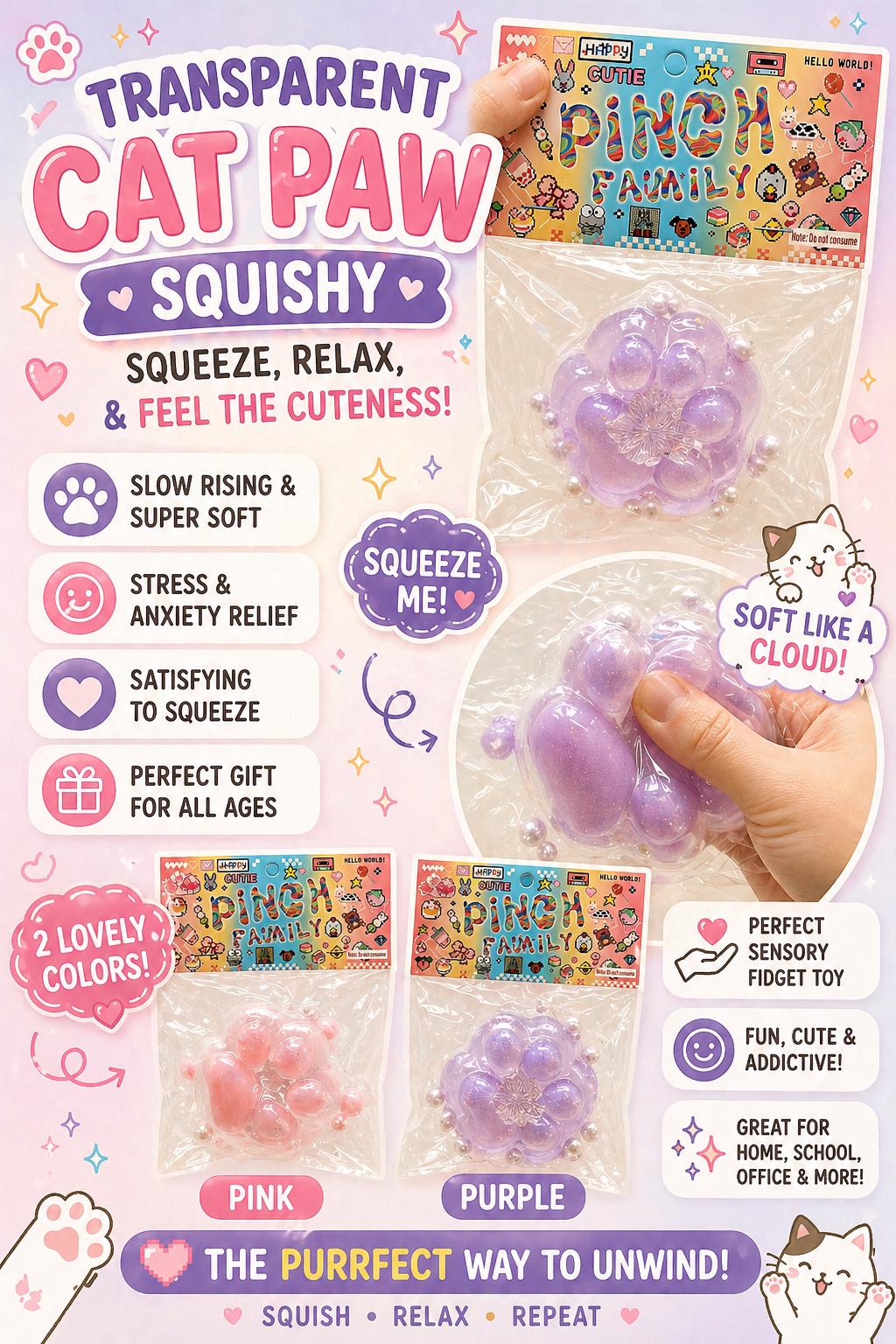 Transparent Cat Paw Squishy