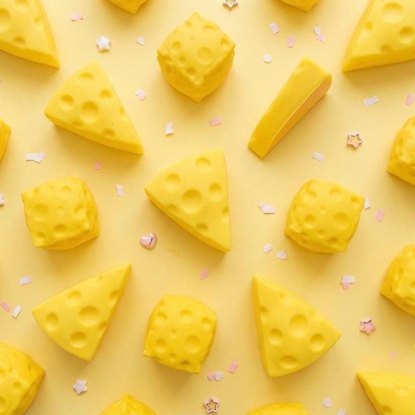 Cube & Wedge Cheese Squishy