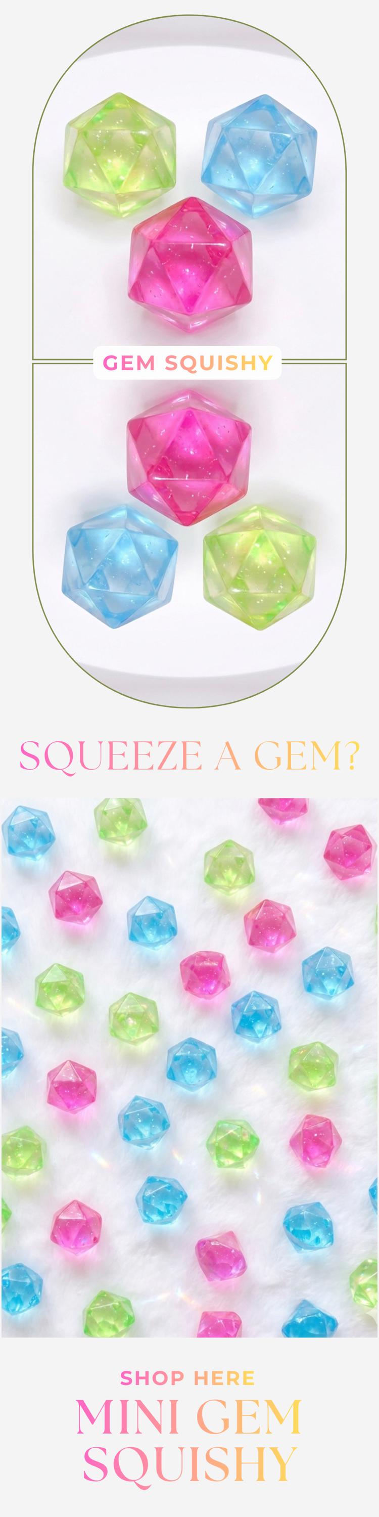 Bunter Taba Squishy Mini-Edelstein-Quetschball Kristall-Stressball Weicher Fidget Toy Langsam aufsteigender Stressabbau Schreibtischspielzeug Geschenkideen Diamant-Squishy