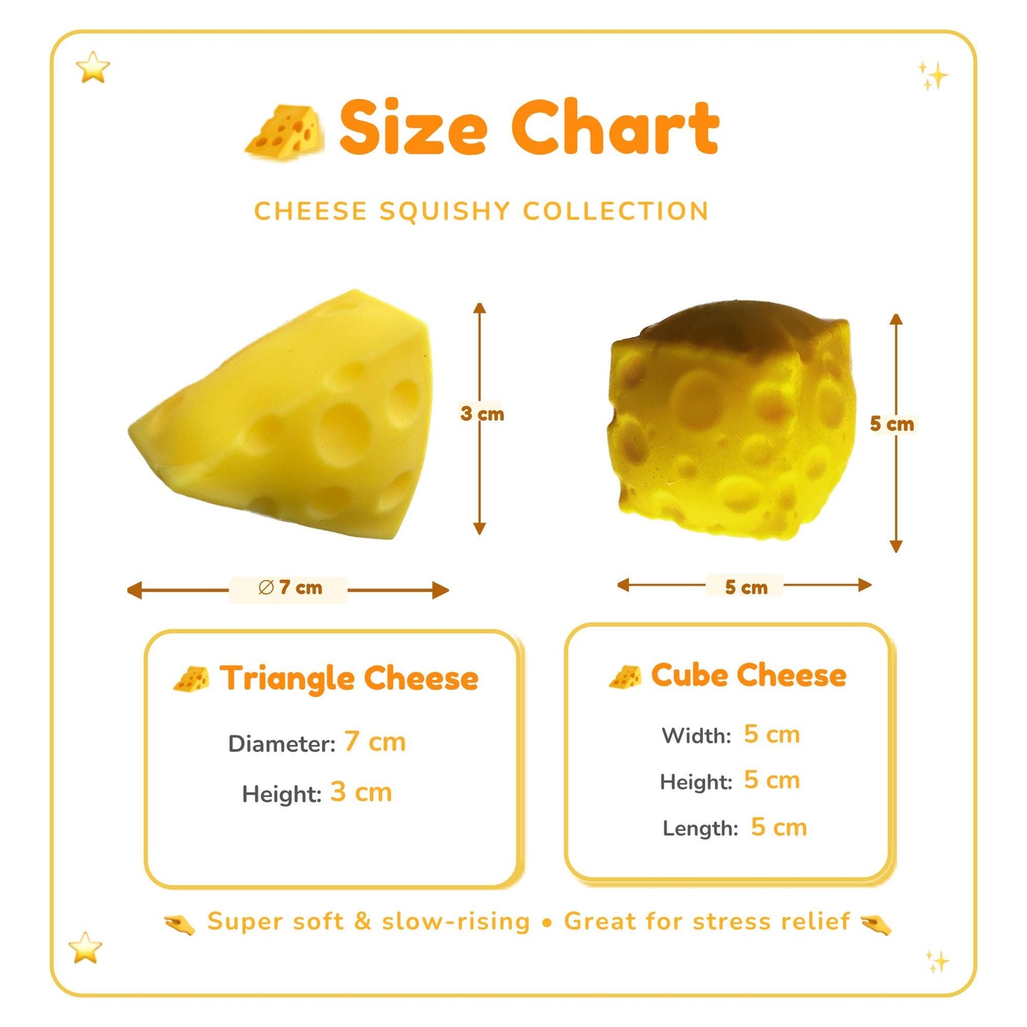Cube & Wedge Cheese Squishy