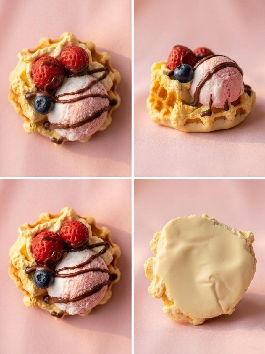 Strawberry Ice Cream Waffle Squishy