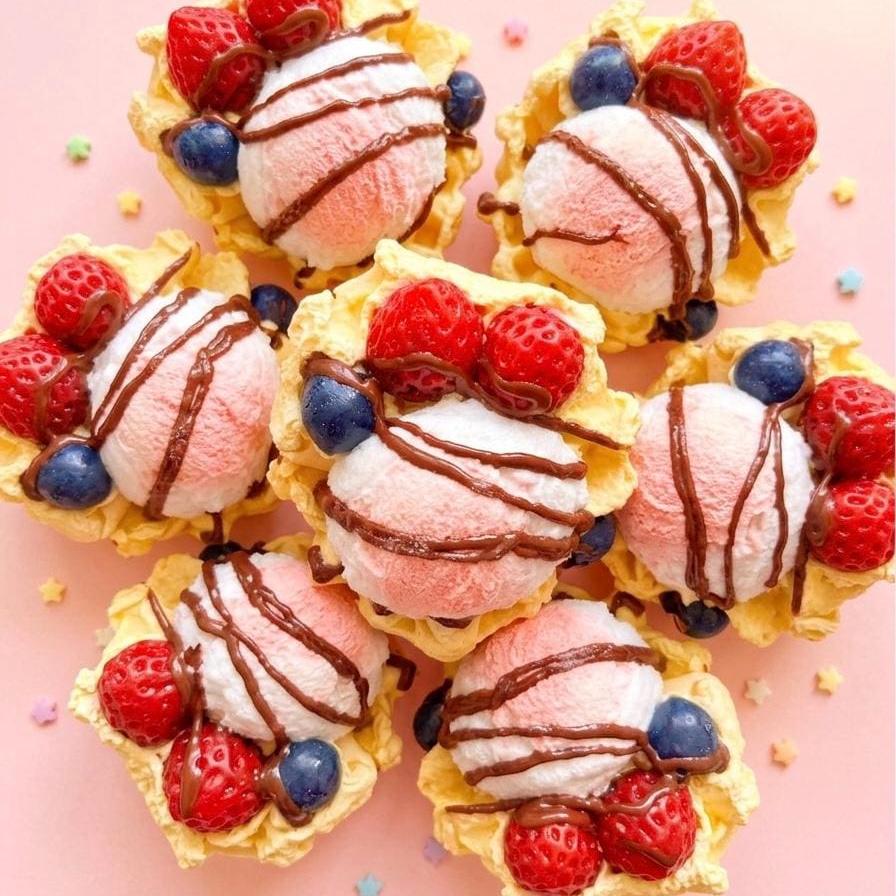 Strawberry Ice Cream Waffle Squishy