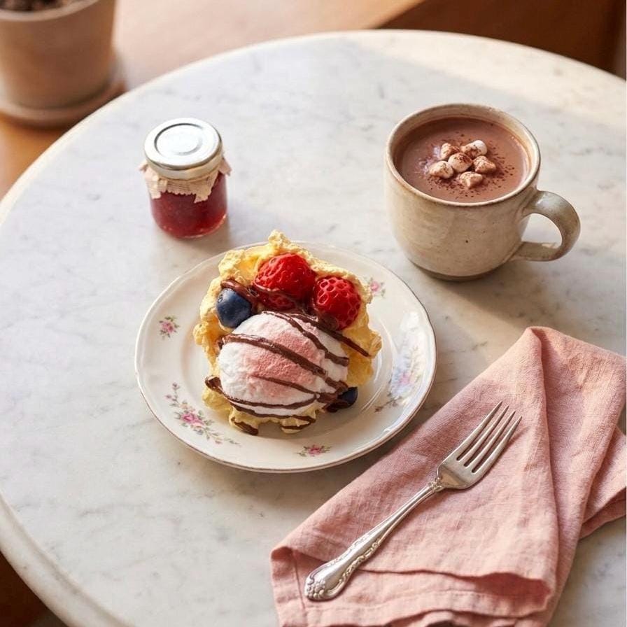 Strawberry Ice Cream Waffle Squishy