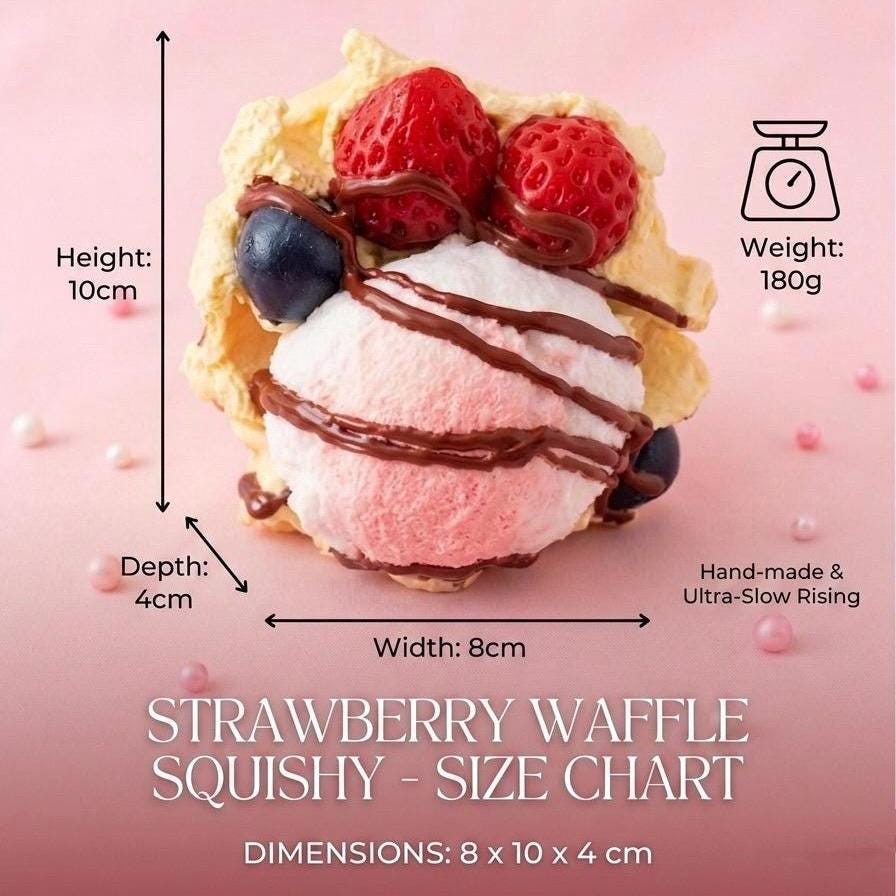 Strawberry Ice Cream Waffle Squishy