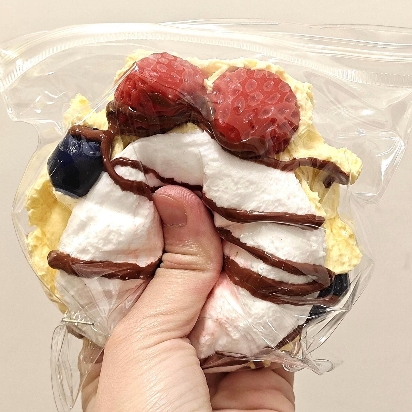 Strawberry Ice Cream Waffle Squishy