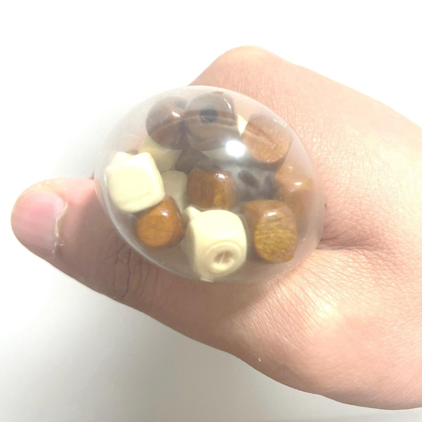 Squishy Perlen-Ball Holzwürfel Buntes Fidget Toy ASMR Quetsch-Spielzeug Sensorisches TikTok Viral Squishy Geschenkidee für Kinder Stressabbau Spielzeug Erwachsene