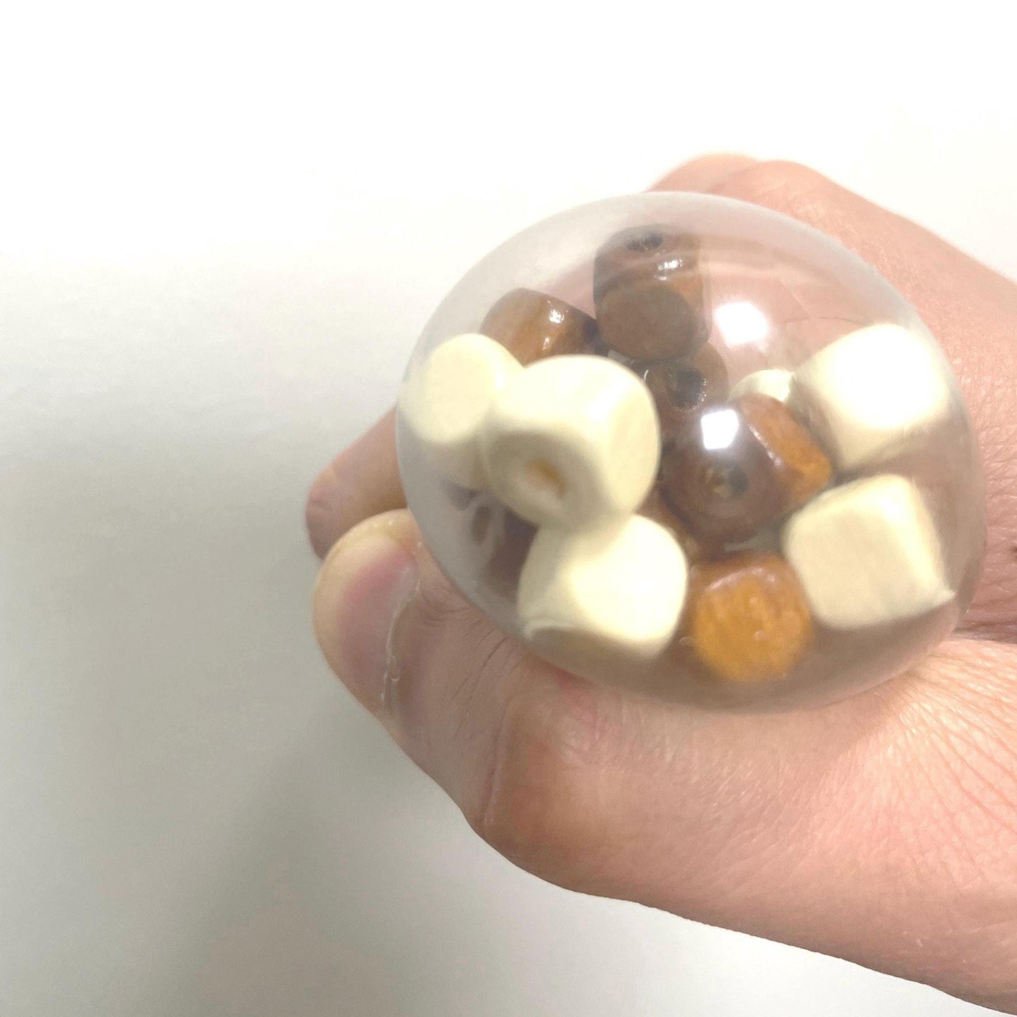 Squishy Perlen-Ball Holzwürfel Buntes Fidget Toy ASMR Quetsch-Spielzeug Sensorisches TikTok Viral Squishy Geschenkidee für Kinder Stressabbau Spielzeug Erwachsene