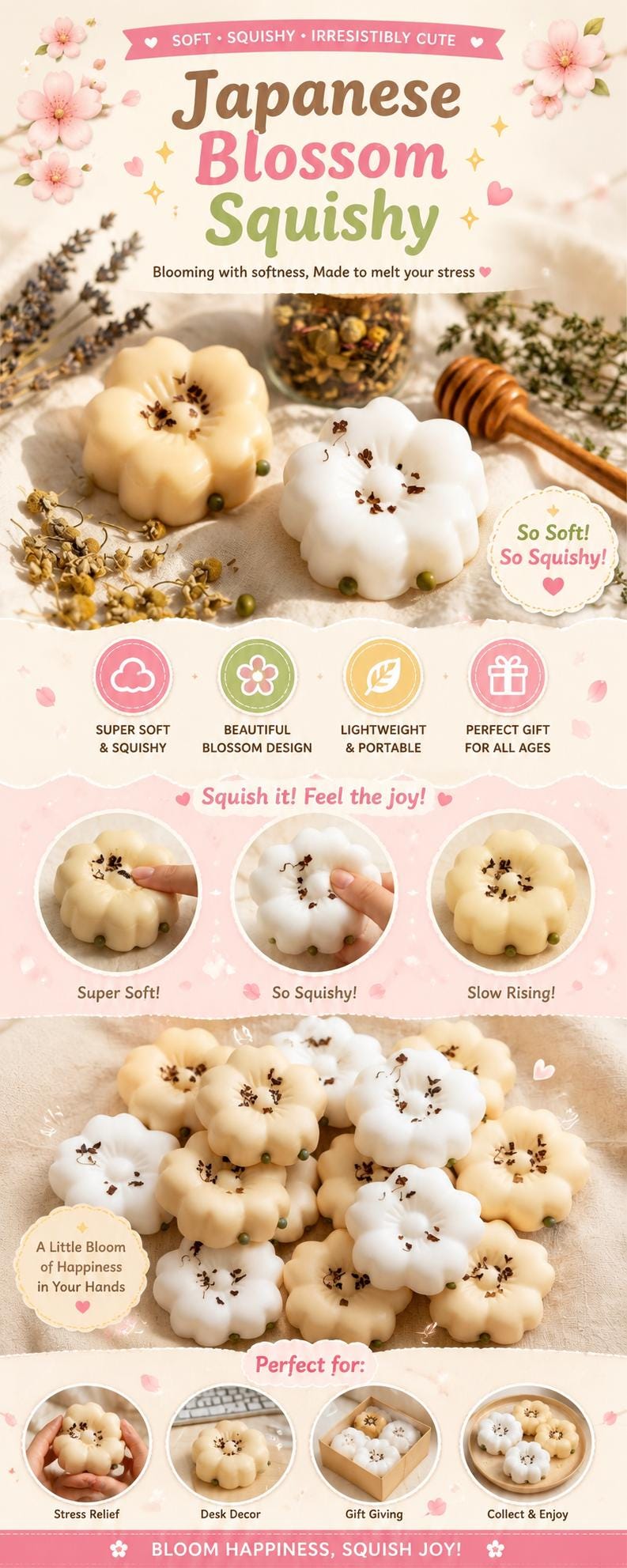 Japanese Rose Blossom Squishy