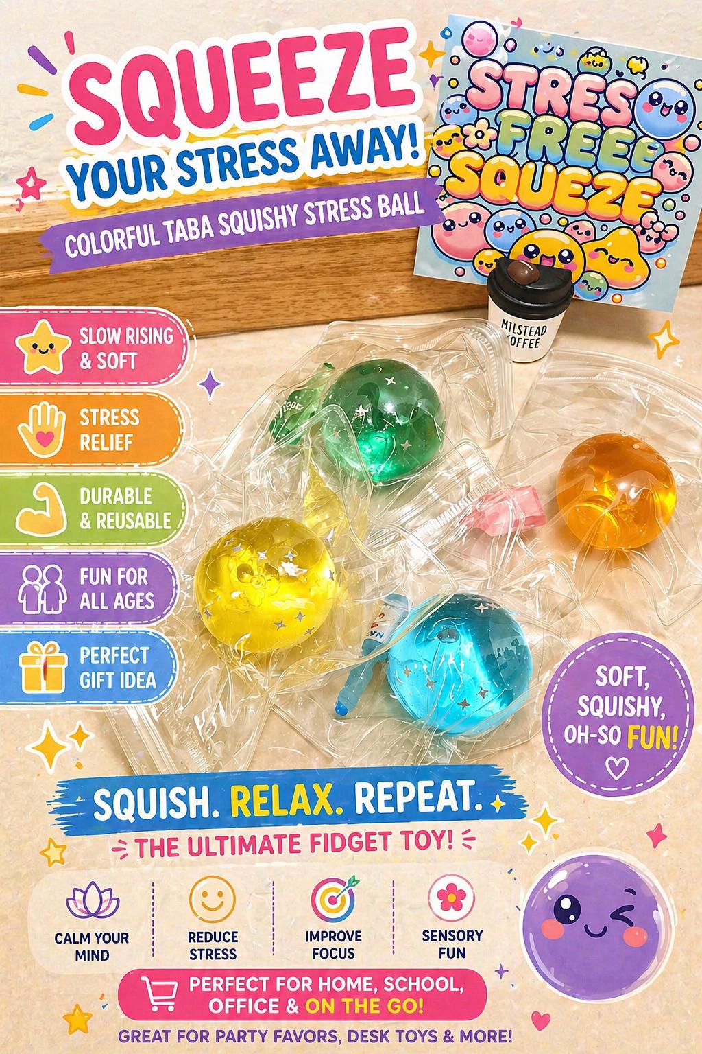 Bunter Galaxie Squishy Weicher Stressball Transparenter Glitzer Fidget Squeeze Toy Langsam aufsteigendes Sensorik Entspannungs-Spielzeug Erwachsenengeschenk für Kinder
