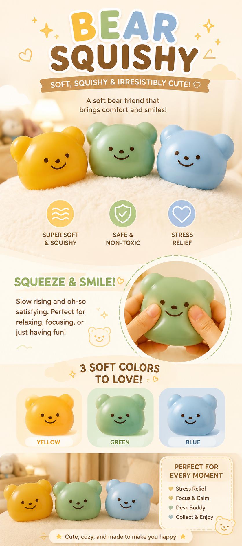 Colorful Bear Squishy