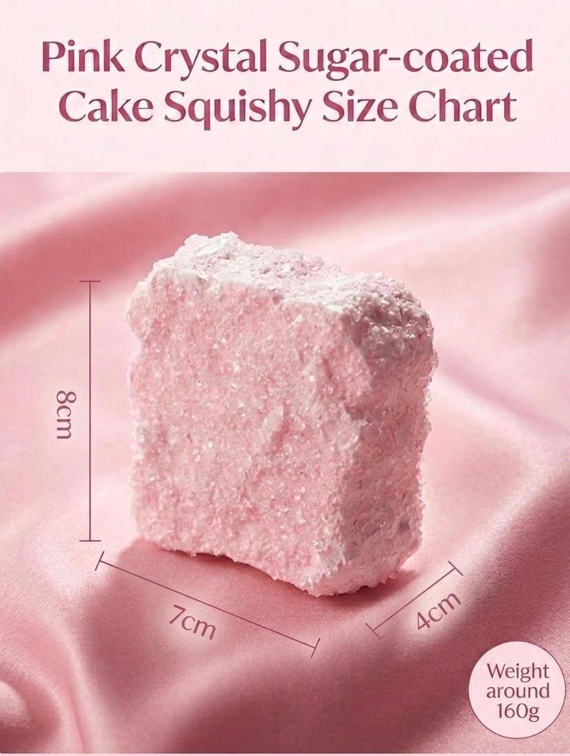 Crystal Sparkly Pink Square Cake Squishy