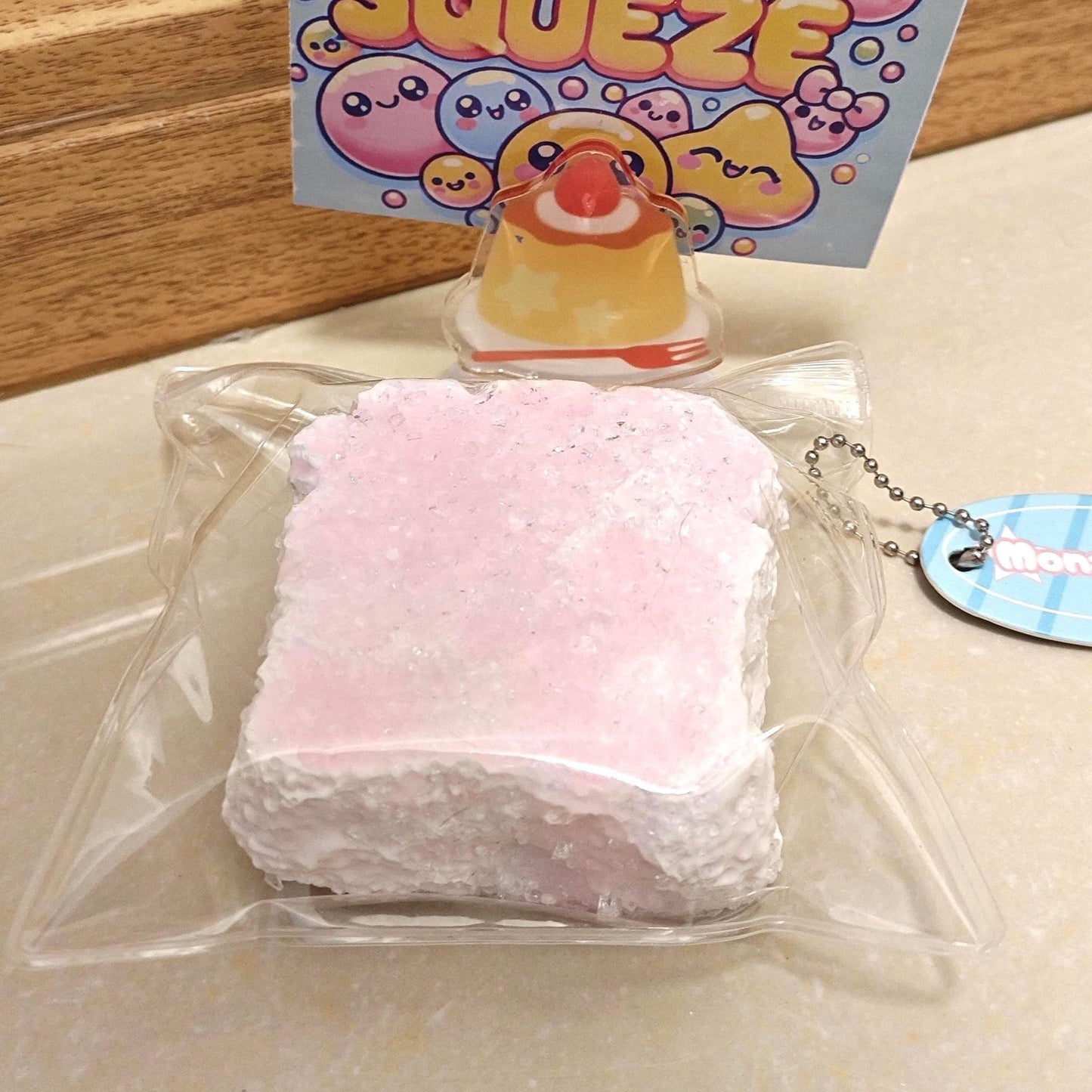 Crystal Sparkly Pink Square Cake Squishy