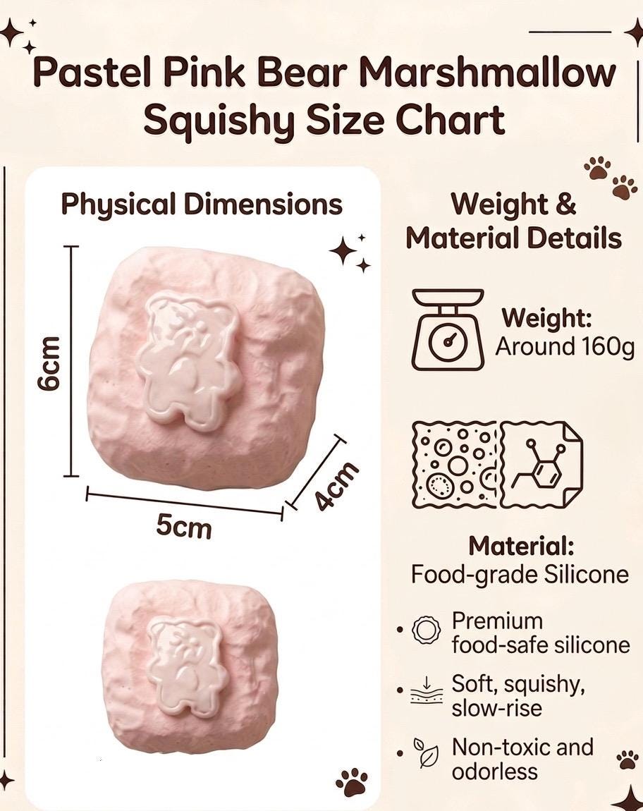 Pink Bear Marshmallow Squishy