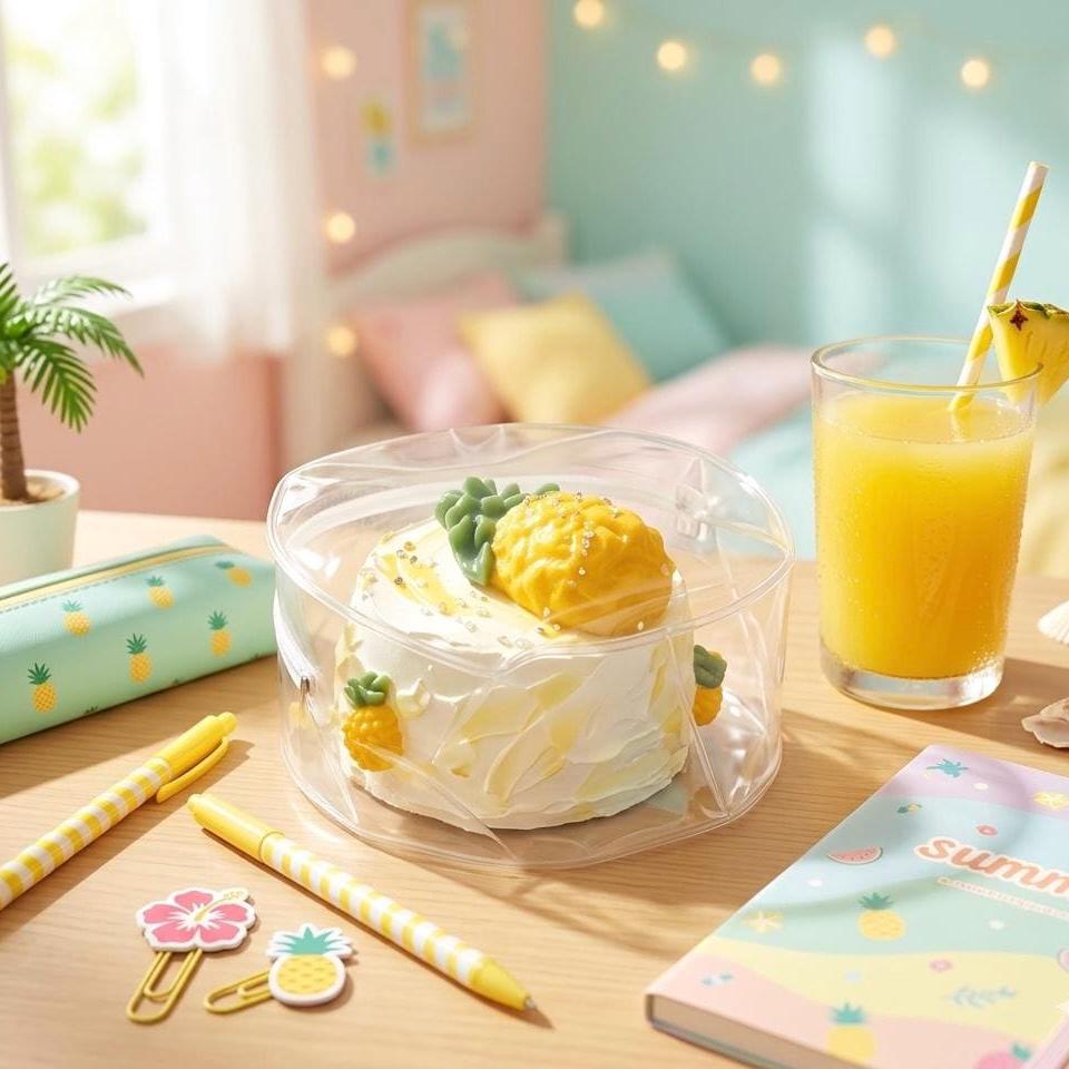 Quetschbarer Ananaskuchen Squishy Dessert Langsam aufsteigender Stressball Sensorisches Fidget Toy zur Angstlinderung Geschenkideen für Erwachsene Schreibtischdeko