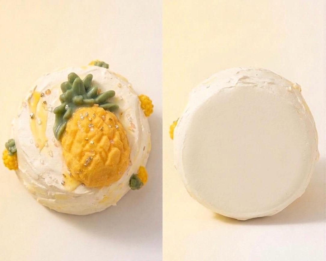 Quetschbarer Ananaskuchen Squishy Dessert Langsam aufsteigender Stressball Sensorisches Fidget Toy zur Angstlinderung Geschenkideen für Erwachsene Schreibtischdeko