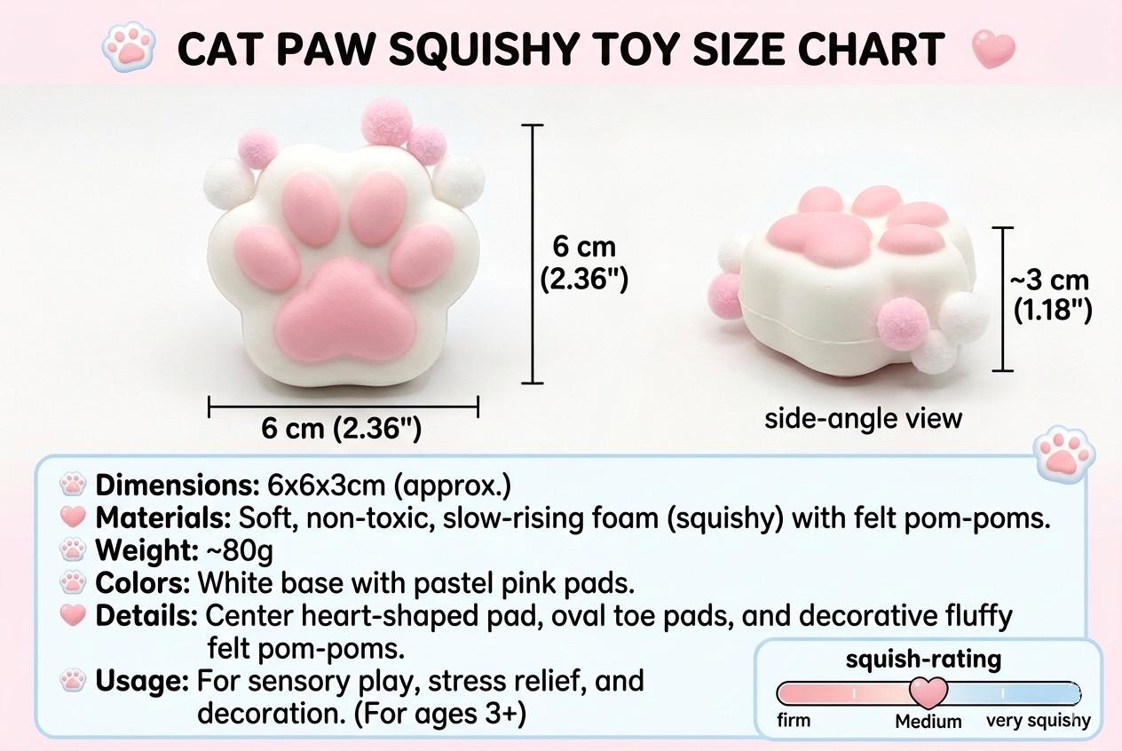Colorful Cat Paw Squishy