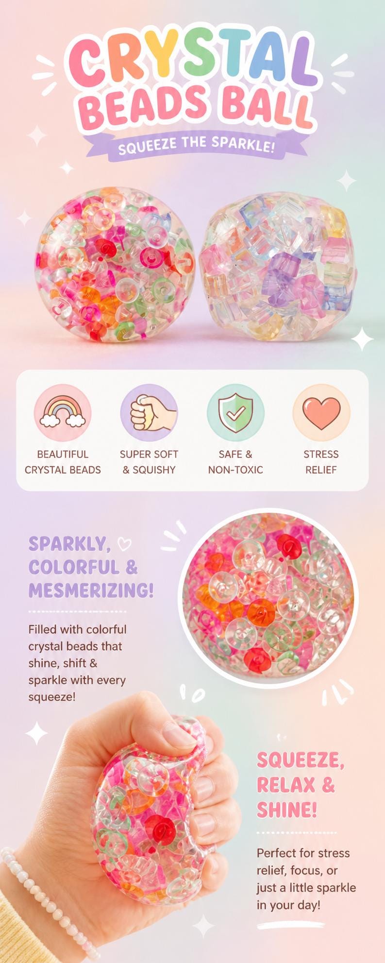 Colorful Bead Ball Squishy