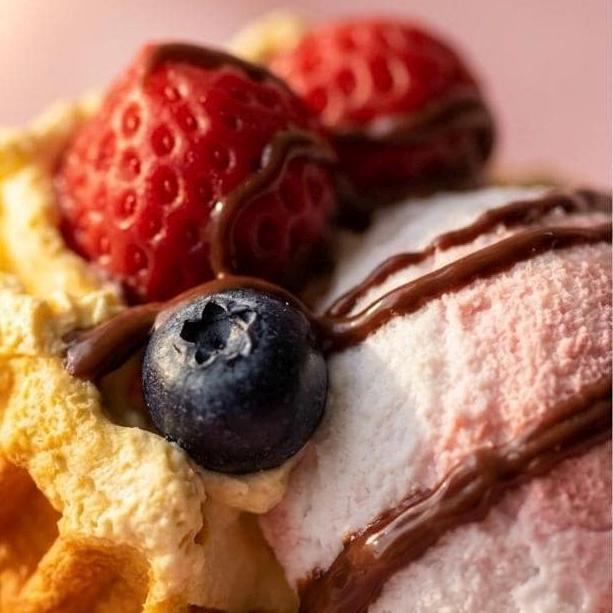 Strawberry Ice Cream Waffle Squishy