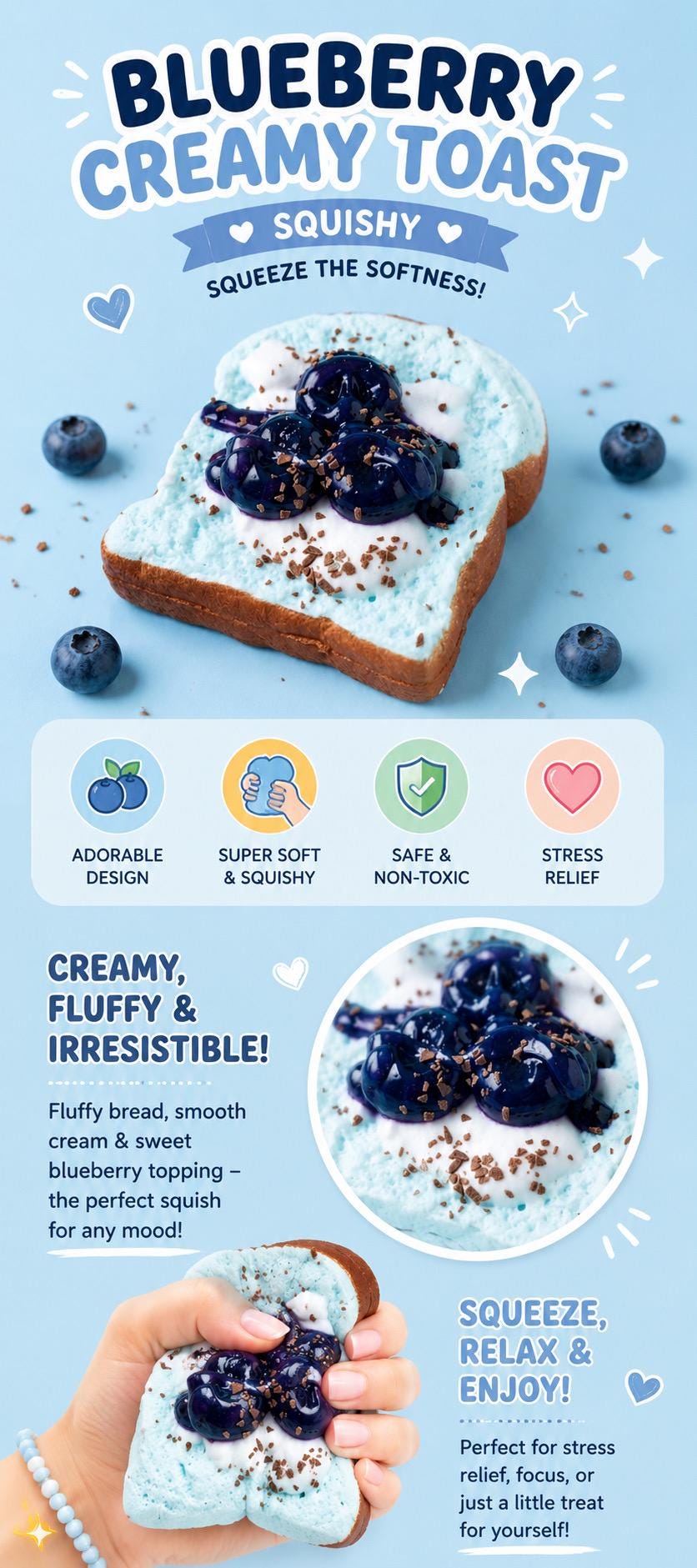 Blueberry Toast Squishy