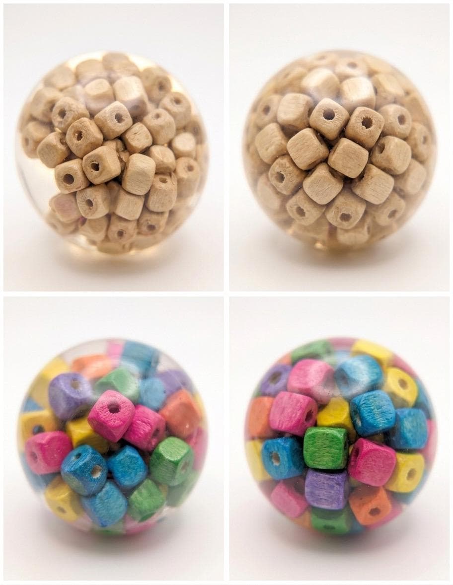 Squishy Perlen-Ball Holzwürfel Buntes Fidget Toy ASMR Quetsch-Spielzeug Sensorisches TikTok Viral Squishy Geschenkidee für Kinder Stressabbau Spielzeug Erwachsene