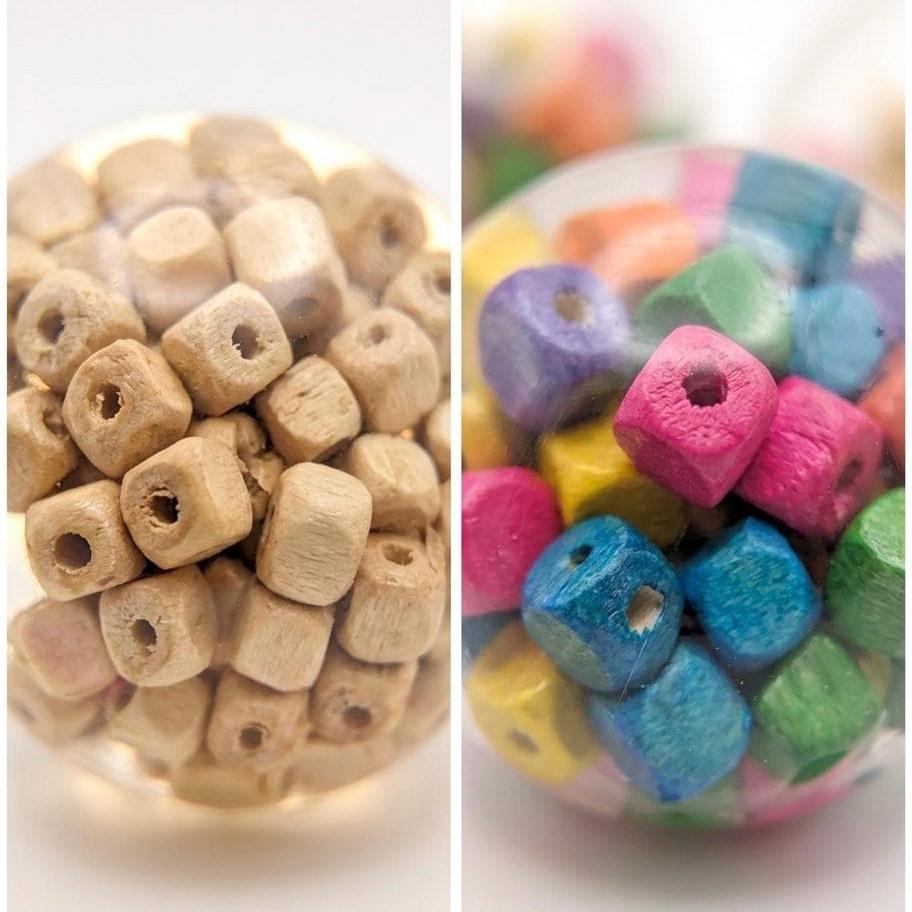 Squishy Perlen-Ball Holzwürfel Buntes Fidget Toy ASMR Quetsch-Spielzeug Sensorisches TikTok Viral Squishy Geschenkidee für Kinder Stressabbau Spielzeug Erwachsene