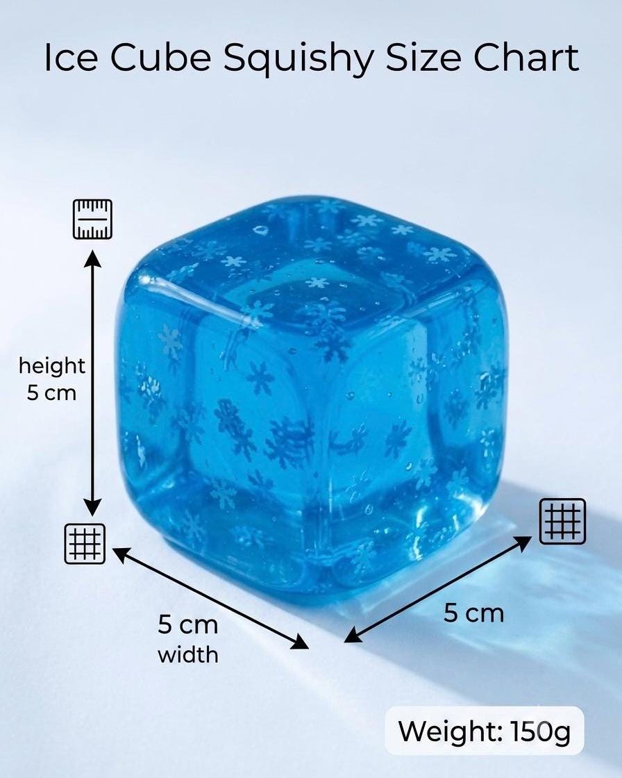 Ice Cube Squishy Transparent Stressabbau Spielzeug TikTok Viral Quetsch Fidget Toy Tägliches Anti-Stress Sensorisches Geschenk für Teenager Beruhigungsspielzeug bei Anxiet