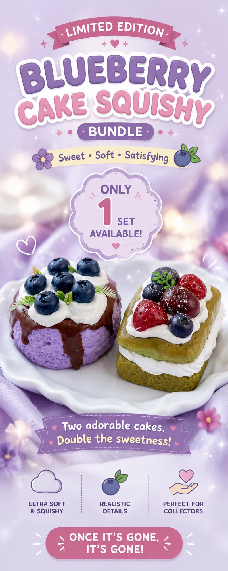 Blueberry Cake Squishy Bundle