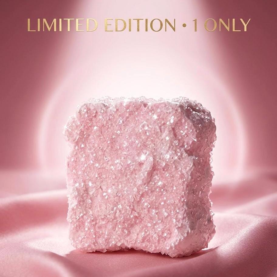 Crystal Sparkly Pink Square Cake Squishy