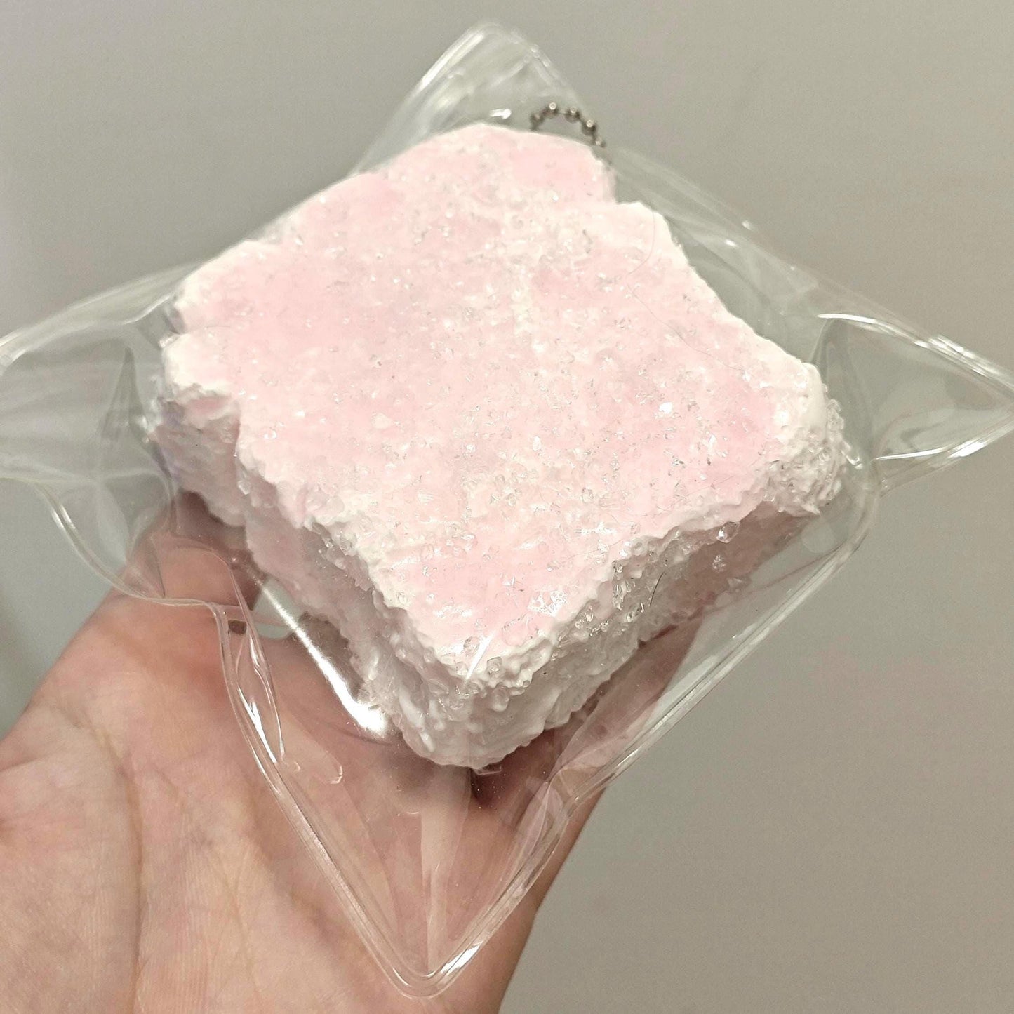 Crystal Sparkly Pink Square Cake Squishy