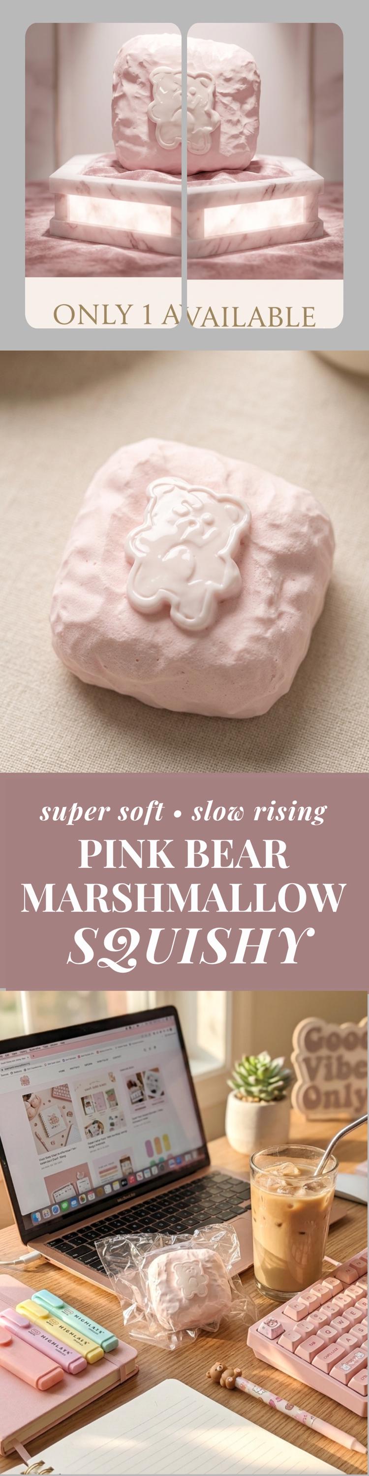 Pink Bear Marshmallow Squishy