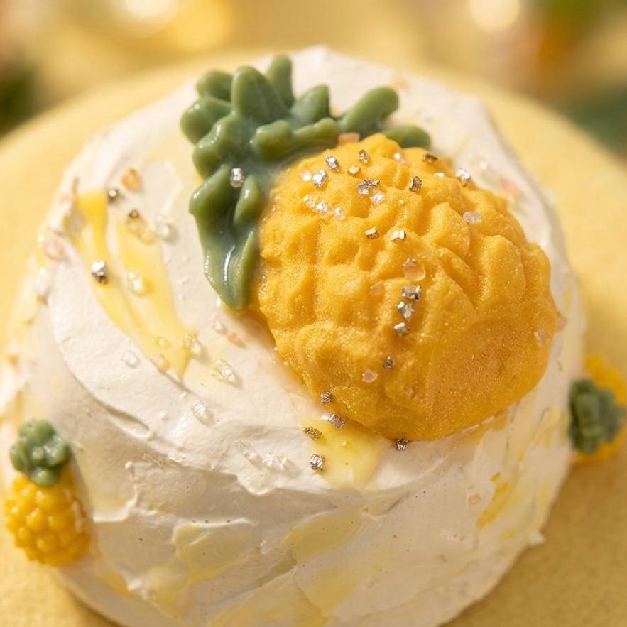Quetschbarer Ananaskuchen Squishy Dessert Langsam aufsteigender Stressball Sensorisches Fidget Toy zur Angstlinderung Geschenkideen für Erwachsene Schreibtischdeko