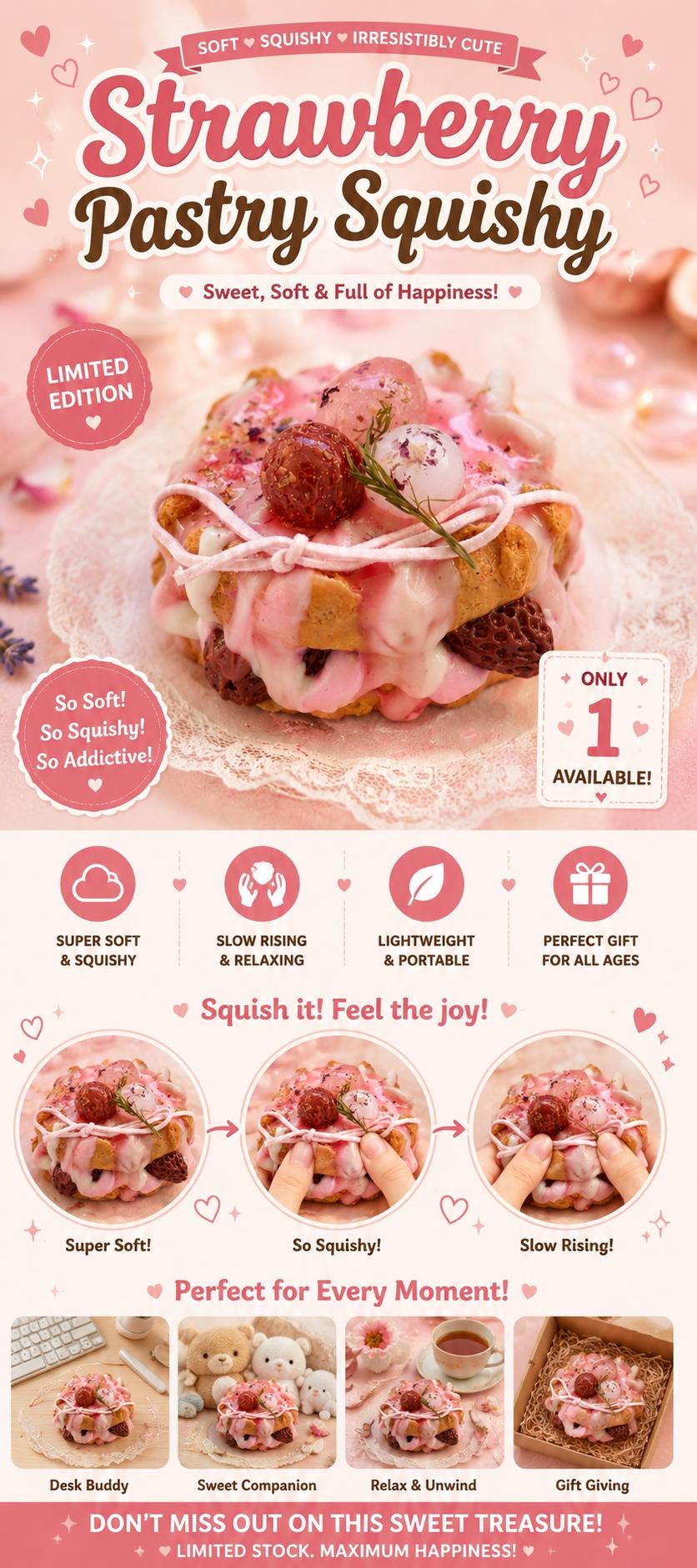 Strawberry Pastry Squishy