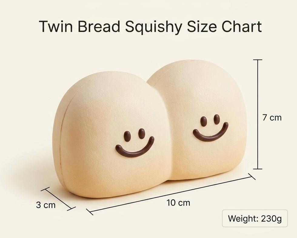 Squishy Brötchen Zwillings-Brötchen-Quetschspielzeug Gedämpftes Brötchen Kawaii Fidget Toy zur Angstlinderung Langsam aufsteigendes Sensorikspielzeug Minimalistisches Geschenk für Erwachsene