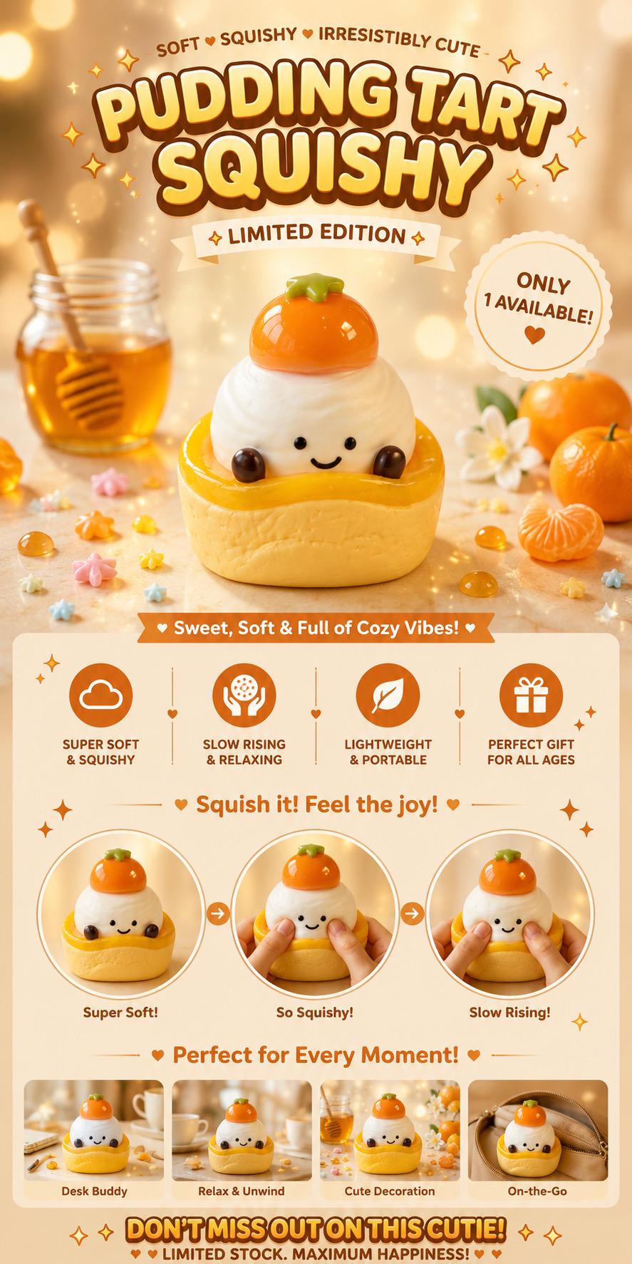 Custard Pudding Tart Squishy