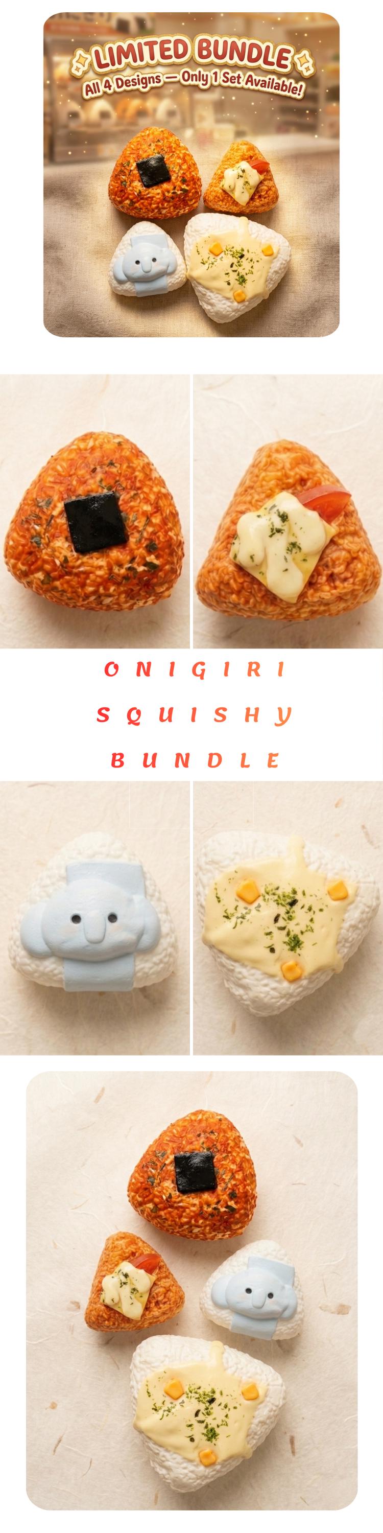 Onigiri Rice Ball Squishy Bundle