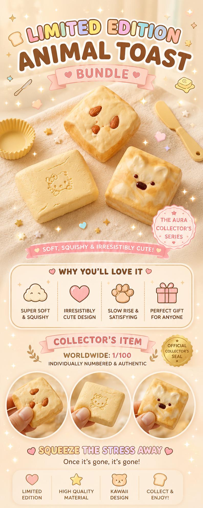 Toast Squishy Bundle Trio