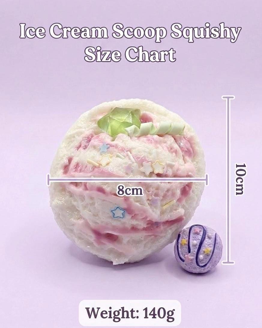 Taba Squishy Eiscreme-Quetschspielzeug, handgefertigt, Stressball, langsam aufsteigend, Fidget zur Angstlinderung, Glücksbringer, Selbstpflegegeschenk für sie, emotionale Unterstützung