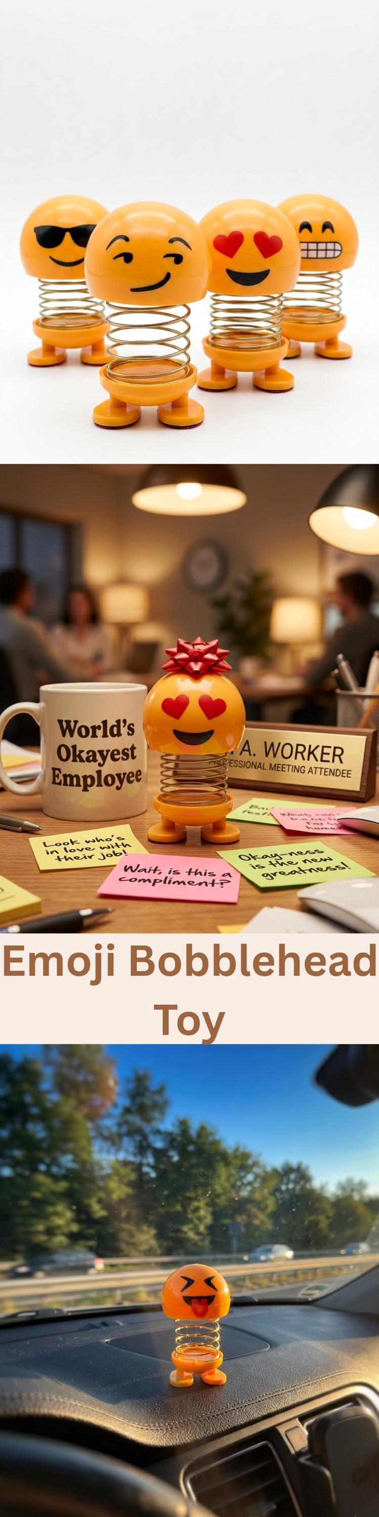 Emoji Wackelkopf-Spielzeug Smiley-Gesicht Schreibtischspielzeug Deko Auto-Zubehör Anhänger Geschenk für Ihn Büro Schreibtisch Lustige Deko Geschenk für Kollegen Stressabbau