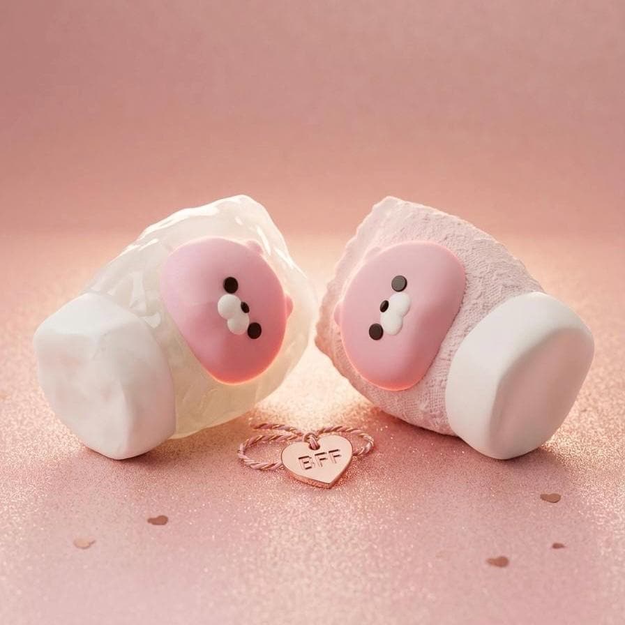 Bär Squishy Passender Squeeze Toy Rosa Bär Stressball als Freundschaftsgeschenk Passendes BFF Schreibtischspielzeug Pastellrosa Ästhetik Deko