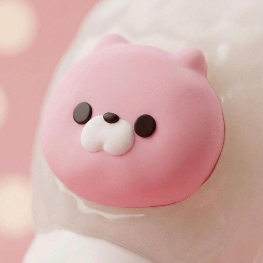 Bär Squishy Passender Squeeze Toy Rosa Bär Stressball als Freundschaftsgeschenk Passendes BFF Schreibtischspielzeug Pastellrosa Ästhetik Deko