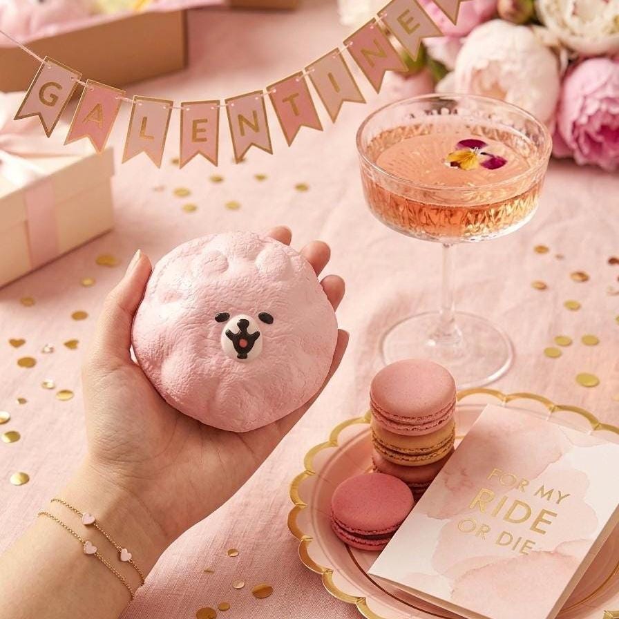 Squishy Pink Bär Quetschspielzeug Langsam Steigender Stressball für Angstlinderung Spielzeug Fidget Geschenkideen Teenager Mädchen Schreibtisch Deko Kinder ADHS Schreibtisch Kumpel