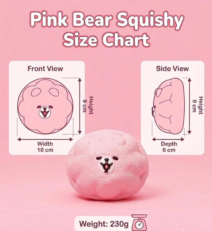 Squishy Pink Bär Quetschspielzeug Langsam Steigender Stressball für Angstlinderung Spielzeug Fidget Geschenkideen Teenager Mädchen Schreibtisch Deko Kinder ADHS Schreibtisch Kumpel