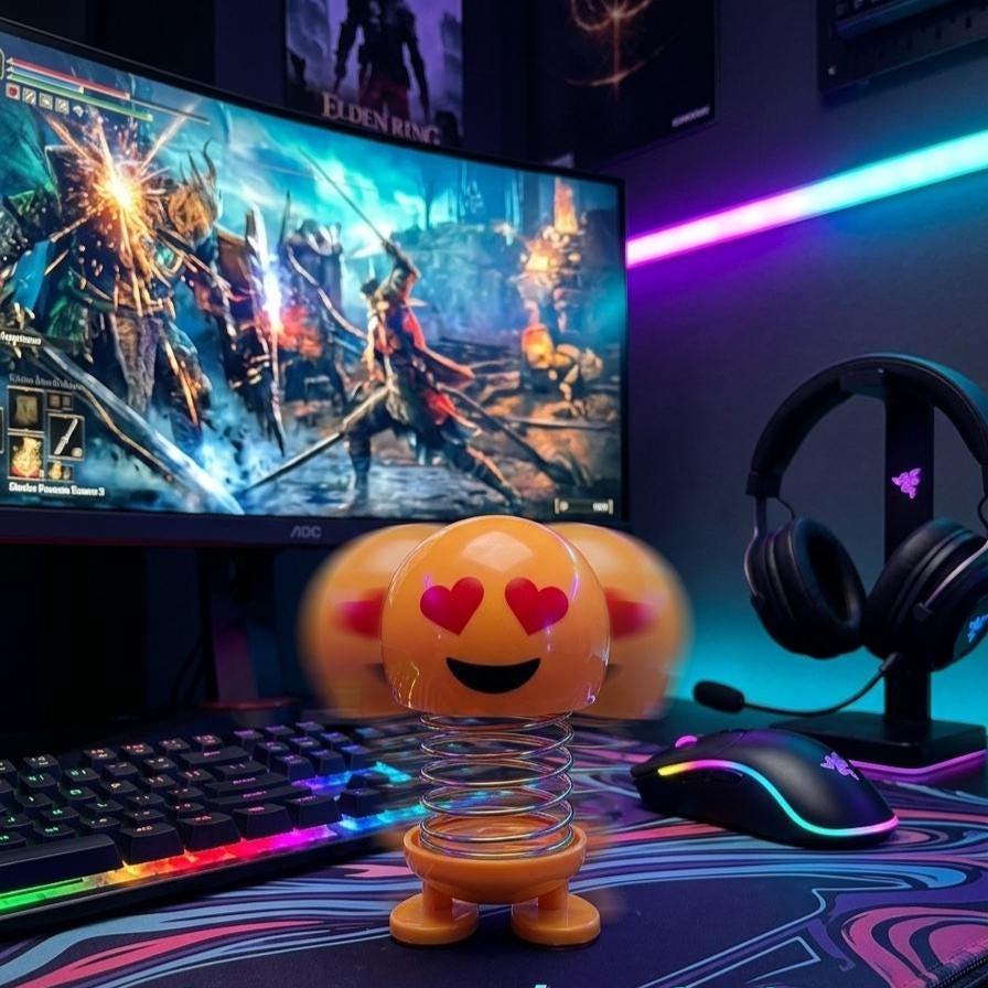 Emoji Wackelkopf-Spielzeug Smiley-Gesicht Schreibtischspielzeug Deko Auto-Zubehör Anhänger Geschenk für Ihn Büro Schreibtisch Lustige Deko Geschenk für Kollegen Stressabbau