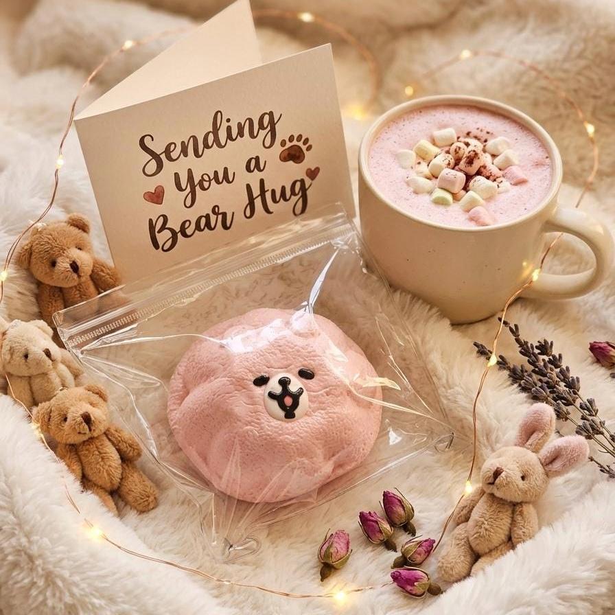 Squishy Pink Bär Quetschspielzeug Langsam Steigender Stressball für Angstlinderung Spielzeug Fidget Geschenkideen Teenager Mädchen Schreibtisch Deko Kinder ADHS Schreibtisch Kumpel
