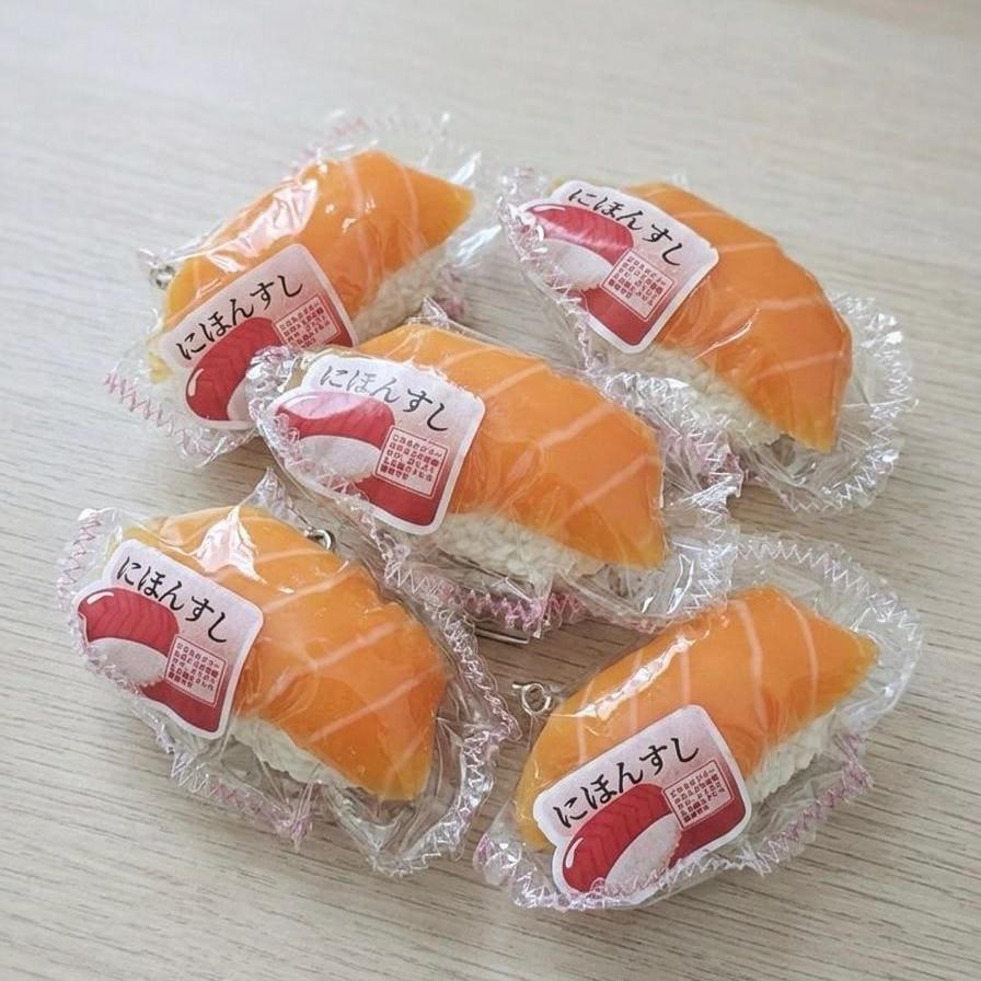 Kawaii Squishy Toy Realistic Sushi Design Stress Relief Ball Japanese Food Theme Fidget Toy Soft Squeeze Sensory Item Salmon Nigiri Shape Slow Rebound Material Fun Desk Accessory Novelty Gift Item For Kids Anime Enthusiasts Sushi Lovers